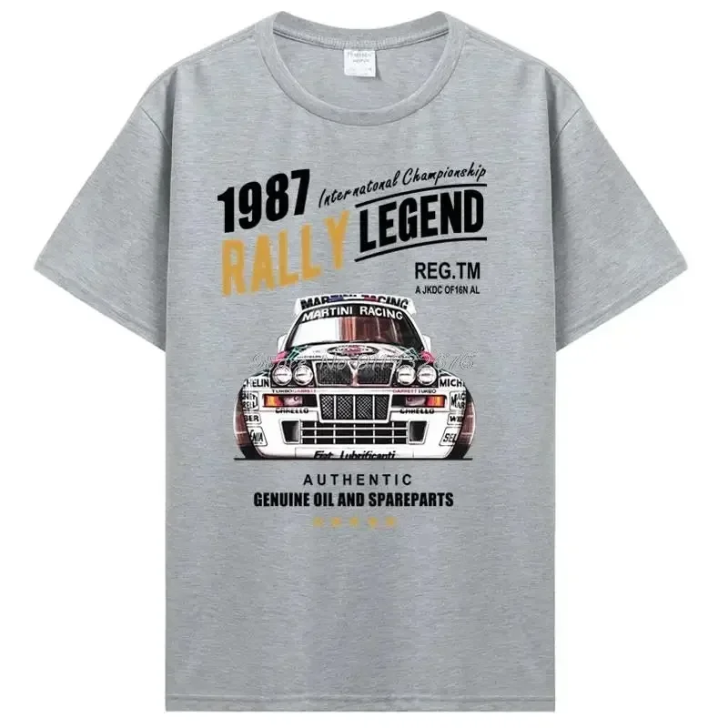 Rally Legend Motif с 1987 Lancia Delta Integrale Hf Car Мужская летняя брендовая хлопковая одежда в стиле