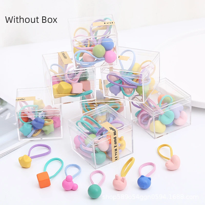 

Candy Color Hair Ties Cute Cartoon Bear Rabbit Hair Rope For Child Baby Square Shape Ponytail Holder High Elastic Rubber Rope