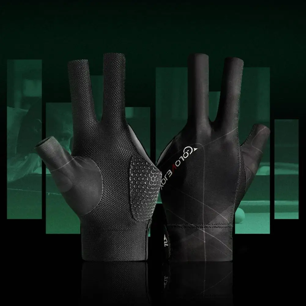 

Breathable Glove Premium Left-hand Billiard Pool Gloves Super Soft Mesh Non-slip 3 Finger Design Ideal for Cue Sports Snooker