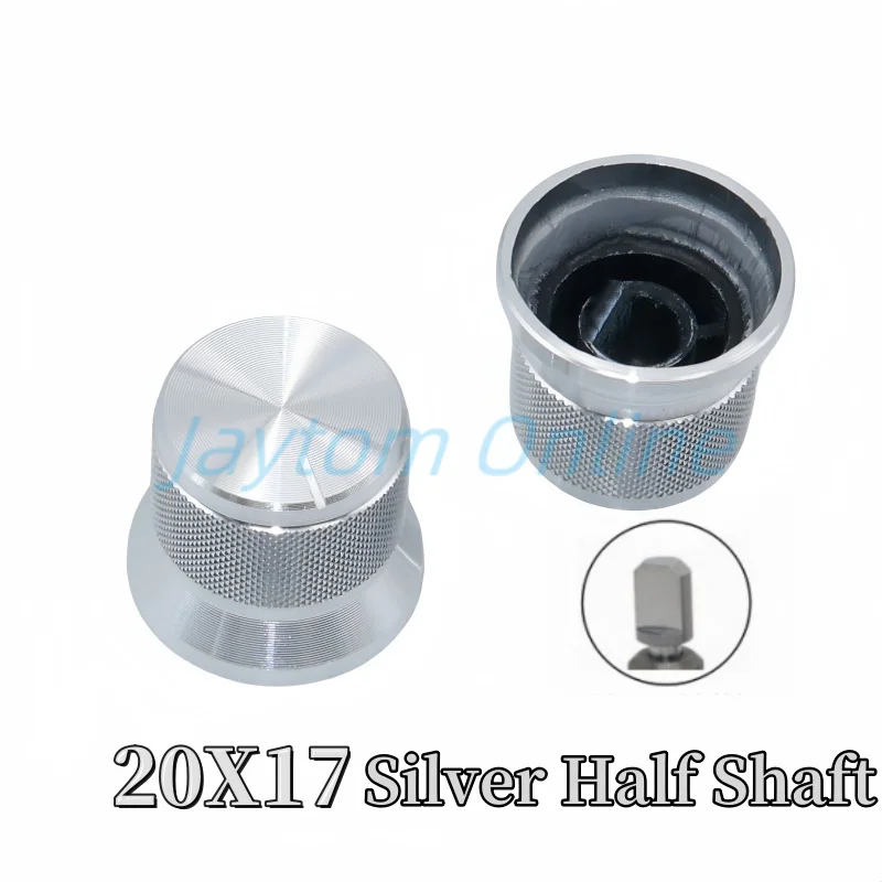 

2 шт., серебристо-черные колпачки из алюминиевого сплава, 20x17 мм, 17x16 мм, потенциометр, энкодер, поворотный диапазон, ручки переключателя, сливовый D, тип половины вала