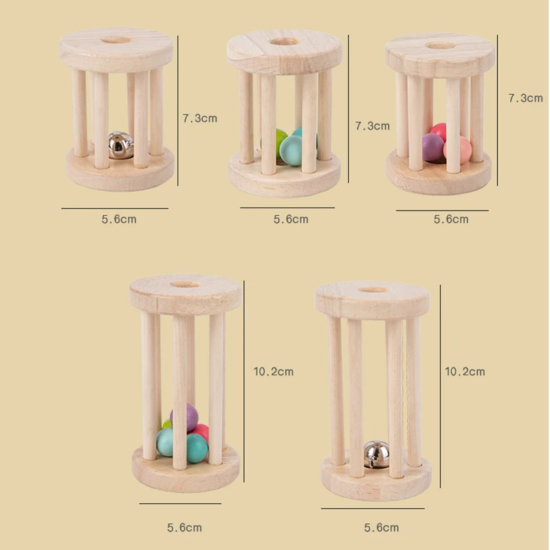Baby Music Toy Wood Rolling Cage Bell Coloful Rattles & Mobiles Early Developmental Sound Infant & Toddler Musical Toys Boy Girl images - 6