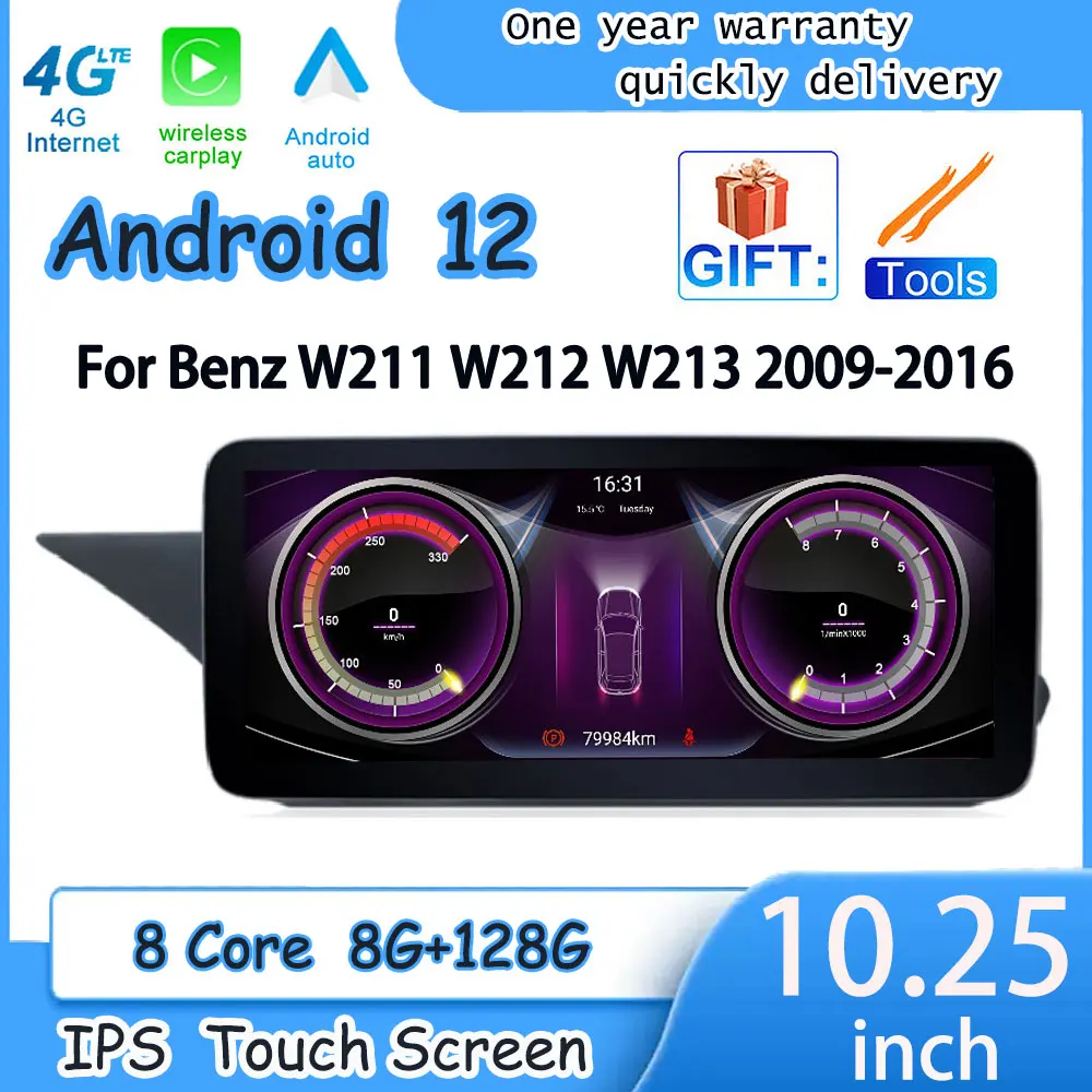 

10.25 " Car Multimedia Stereo Radio Player For Benz W211 W212 W213 2009-2016 GPS Navigation Android 12 Carplay Auto Monitors