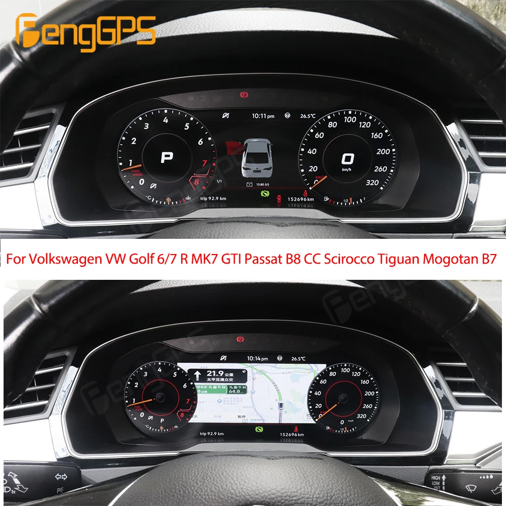

For Volkswagen VW Golf 6/7 R MK7 GTI Passat B8 CC Scirocco Tiguan Mogotan B7 Car LCD Dashboard Player Digital Cluster Virtual