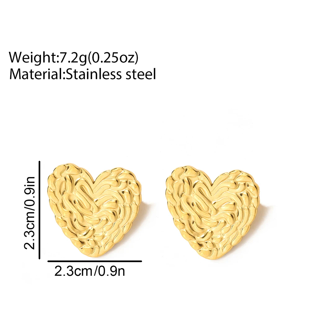 Серьги из нержавеющей стали винтажные простые серьги с сердечками неправильной