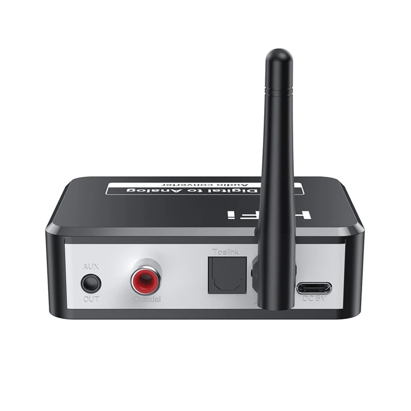 

Приемник Bluetooth 5,2, U-диск, цифро-аналоговый аудиопреобразователь Spdif, оптоволоконный сигнал до 3,5 мм, 3,5 AUX, 2RCA адаптер
