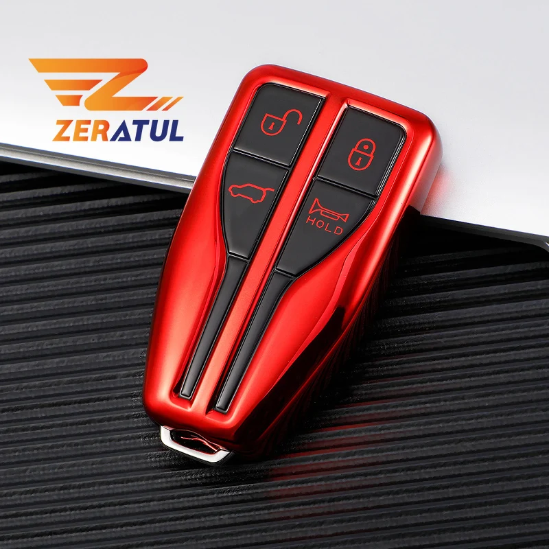 

TPU Car Smart 4Button Key Cover Case Bag Shell Fob Holder Protector Keychain for Hongqi HS5 H5 H9 HS7 H7 L5 HS3 L9 Accessories