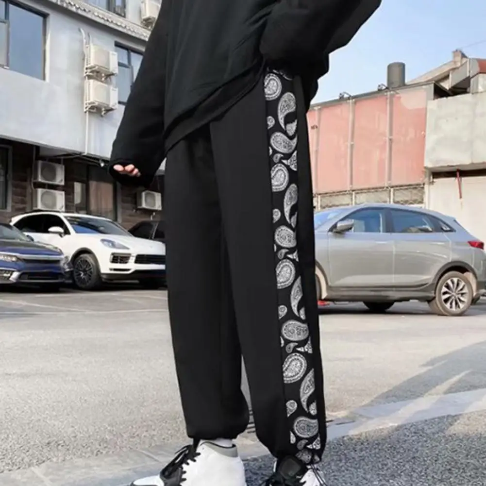 

Sporty Trendy Loose Lace-up Pants Sweatpants Autumn Sports Pants Solid Color for Daily Wear