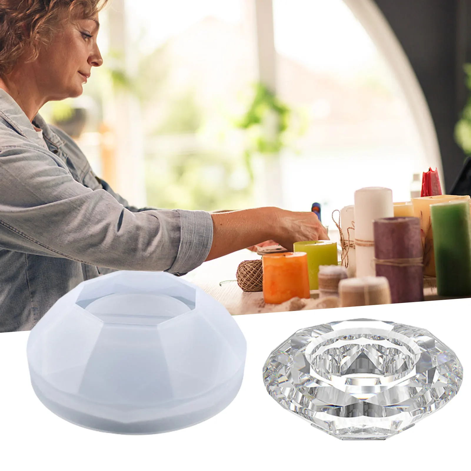 

Resin Mold Candlestick Epoxy Resin Molds Silicone Tealight Candle Holder For DIY Jewelry Box Trinket Container Home Decor