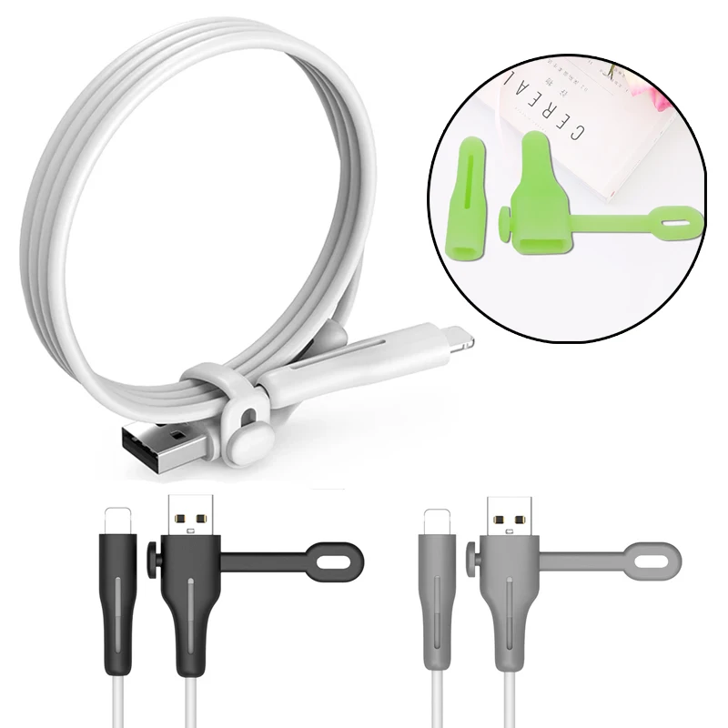 

Portable Mini USB Cable Winder Color Silicone Phone Charging Data Line Protection Cover For Iphone 5/6/7/8/X/XR/XS/11/SE/Ipad
