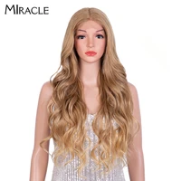 synthetic lace wigs blonde wigs for women 30 inch long wavy ombre pink color wigs for black women high temperature hair cosplay
