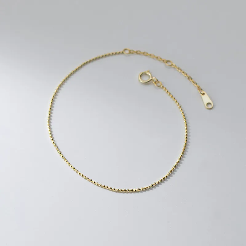 

Женский Регулируемый браслет из серебра 925 пробы, с круглыми бусинами