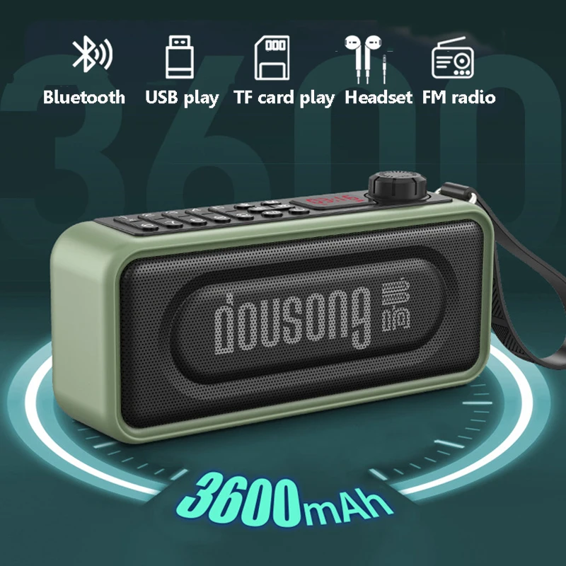 Портативный уличный Bluetooth-динамик беспроводной стерео сабвуфер мини FM-радио