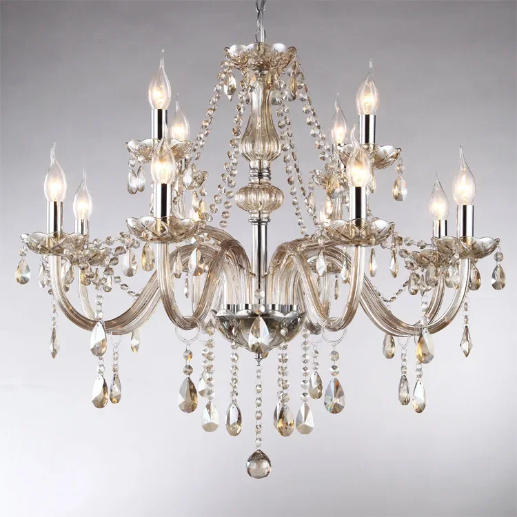 8 + 4 коньячного цвета 2 слоя 12 головок двухслойная свеча лампа для гостиной отеля