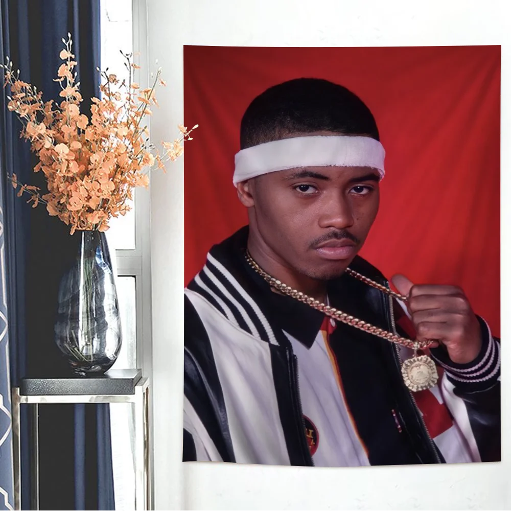 Hip Hop Rapper Rockstar NAS Printed Large Wall Tapestry Cheap Hippie Hanging Bohemian Tapestries Mandala Home Decor
