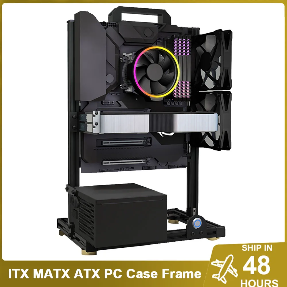 DIY Gamers Cabinet MOD ITX MATX PC Case Open Frame Aluminum Creative ATX Tower Desktop Gaming Computer Chassis Rack