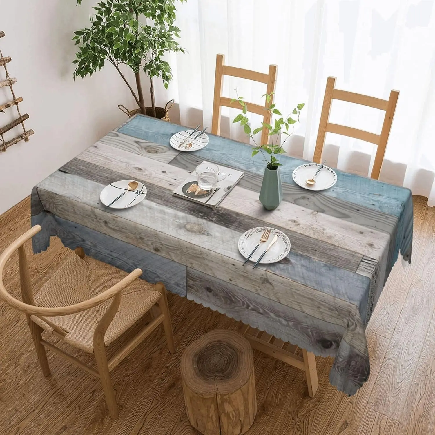 

Бирюзовая водонепроницаемая скатерть из полиэстера