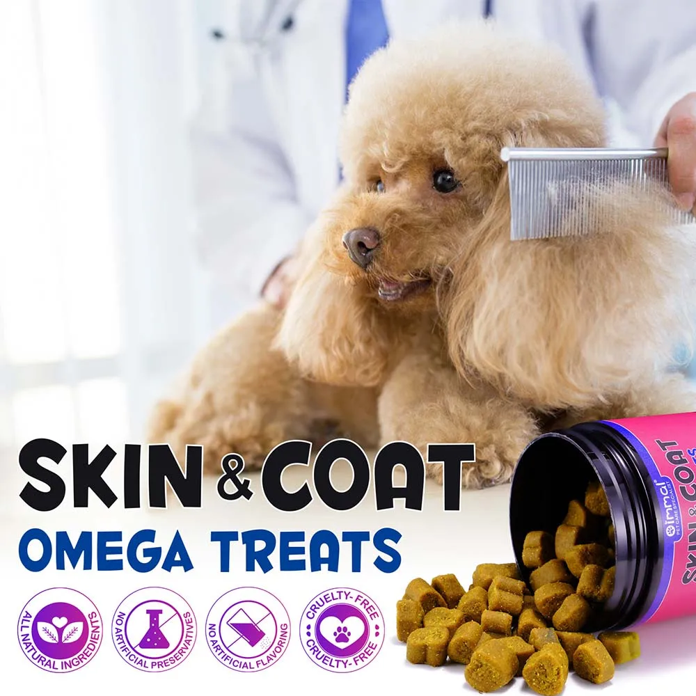 

Omega 3 Alaskan Fish Oil Treats for Dogs Dry & Itchy Skin Relief Support Shiny Coat EPA&DHA Fatty Acids Natural Salmon Oil Chews