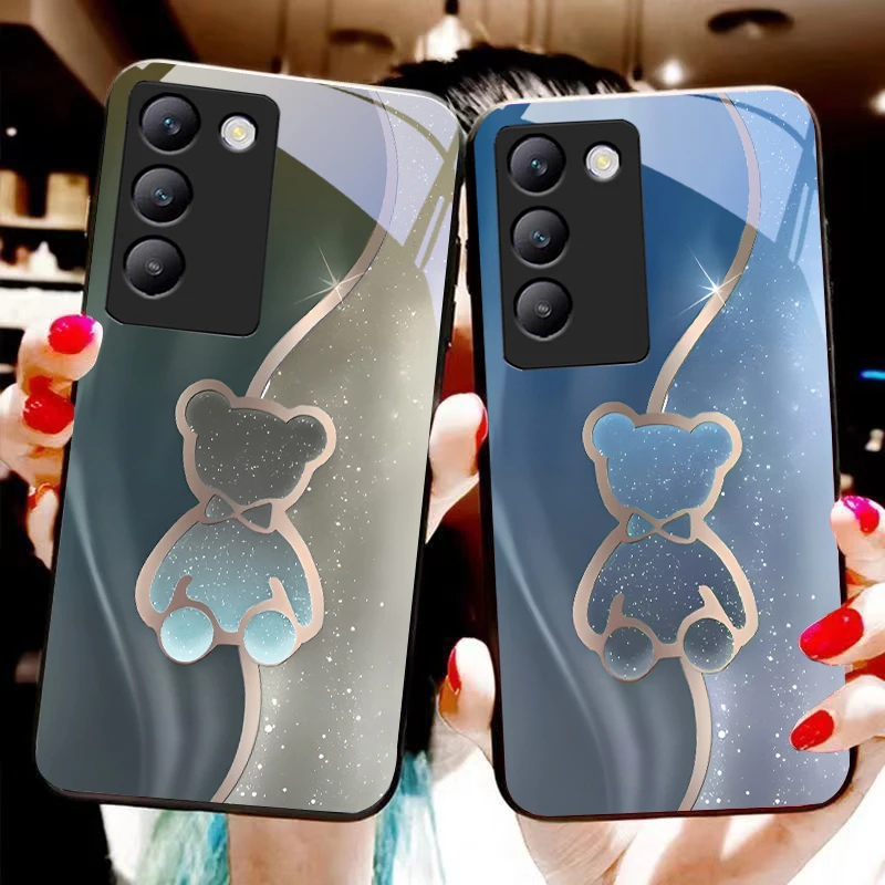 Trompe l'oeil Bear Для Y72 33S 11 03 36 96 Lite 35 16 Iqoo 12 V40 SE 5G 29 40 21 30 X80 Pro Vivo Чехол для телефона из