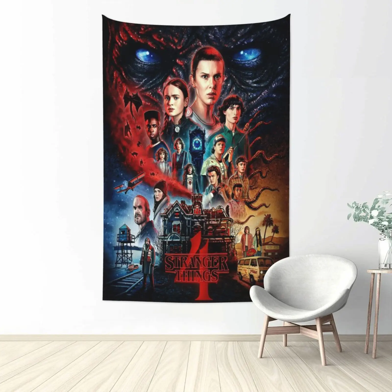 

2022 Hot New TV Show Movie Stranger Things Season 4 To 1 Poster Home Decor Study Bedroom Wall Paintings Picture House Decorative