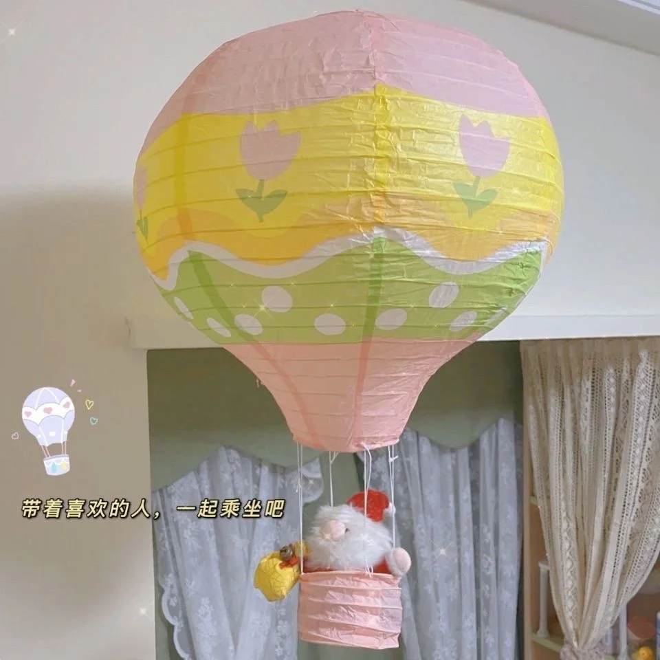 

Hot Air Balloon Nacelle Handmade Paper Lanterns Wall Hanging Accessories Children Bedroom Kid Room Decor Christmas Decorations