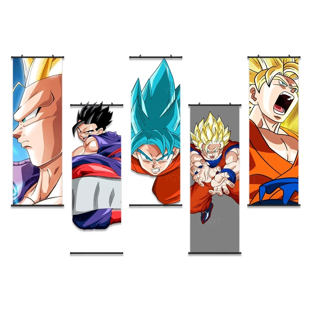 

Printed Pictures Canvas Dragon Ball Home Decor Poster Plastic Scroll Japanese Hanging Painting Bedside Background Wall Artwork