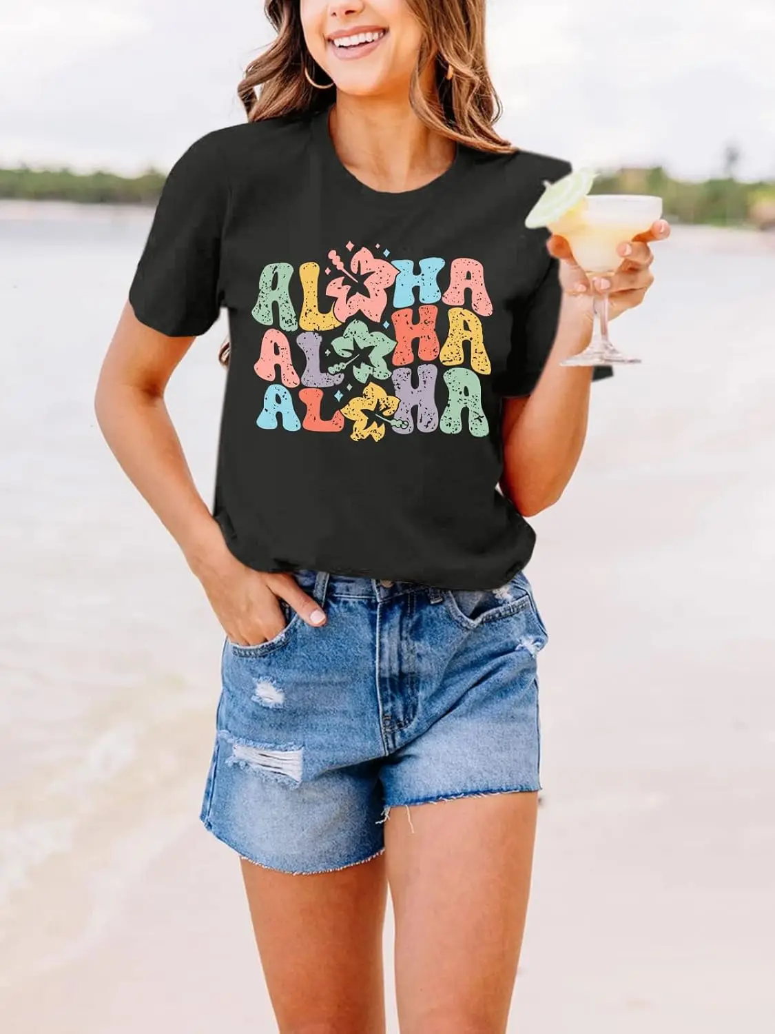 Гавайские рубашки для женщин футболки с цветочным рисунком топы тропического