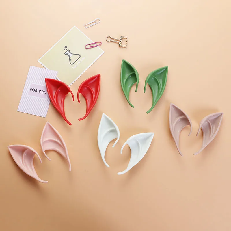 

1Pair Halloween Latex Elf Ears High Simulation Soft Harmless False Ears Props Fairy Angel Dress Up Cosplay Hook Christmas Decor