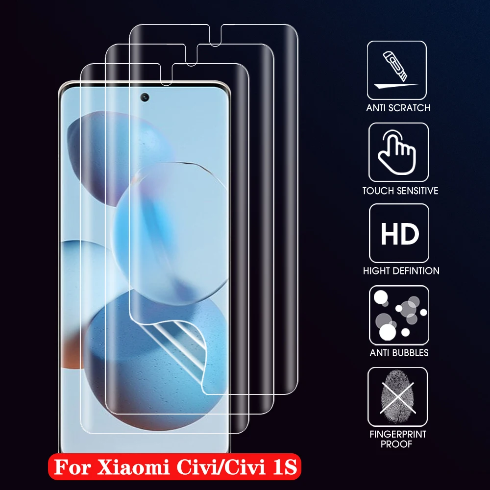 

3 шт. для Xiaomi Civi/Civi 1S мобильный телефон Ультратонкие защитные пленки для экрана Xiaomi Mi Civi прозрачная Гидрогелевая пленка не стекло