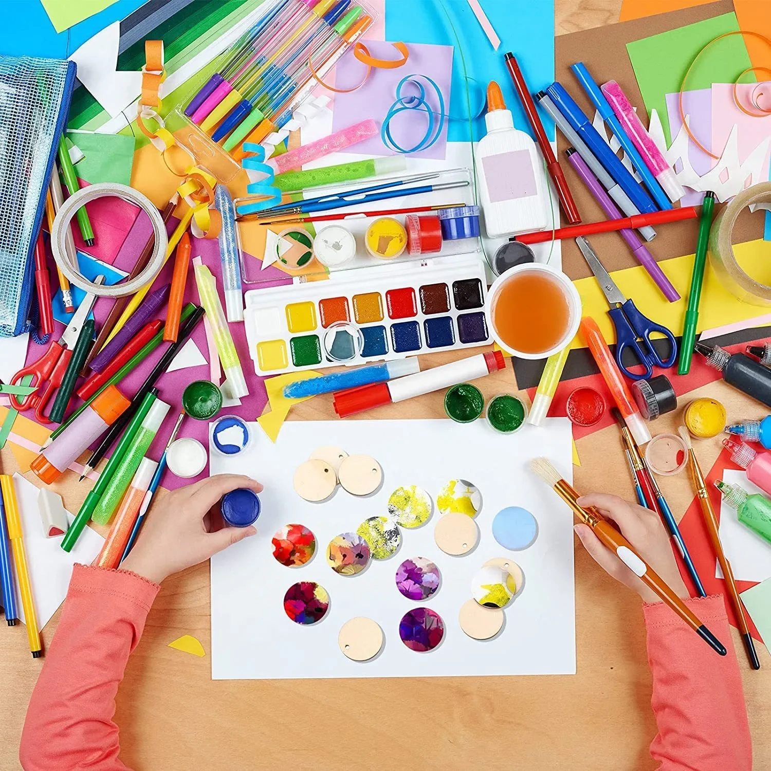 30-60 шт. натуральные круглые деревянные пустые диски с отверстиями DIY проект круги