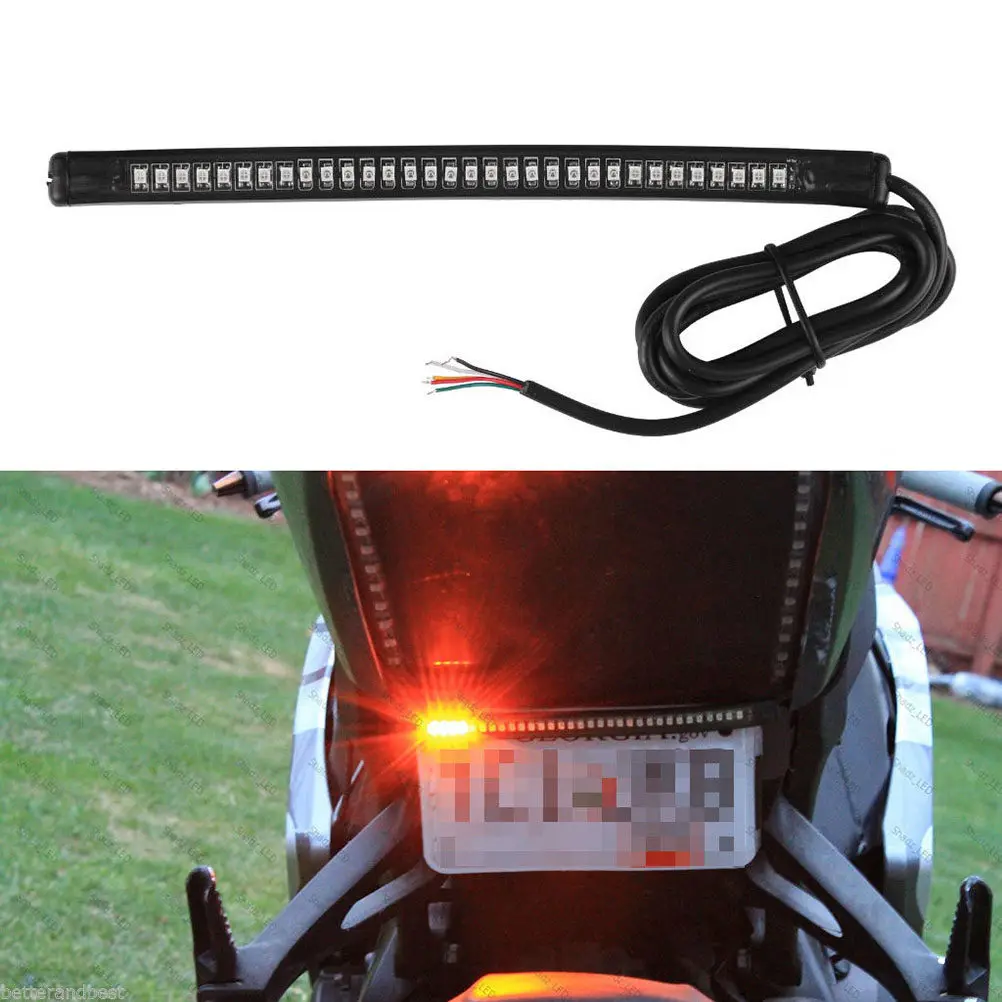 Фото Гибкая светодиодная лента 32SMD 3528 красного цвета, водонепроницаемая, универсальная, для стоп-сигналов, габаритных огней, подсветки номерного знака мотоциклов, квадроциклов и автомобилей №3
