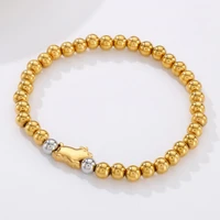 gold color balls beaded chain bracelets for women girls trendy luckly pig stainless steel women men bracelets fashion jewelry