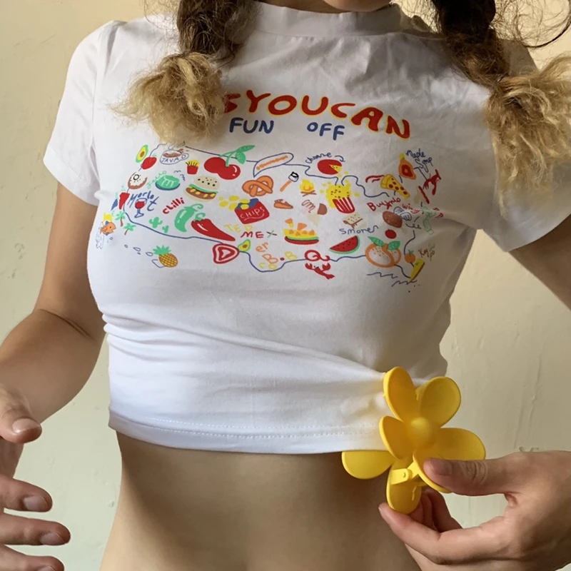 Женская футболка с коротким рукавом в Корейском стиле |