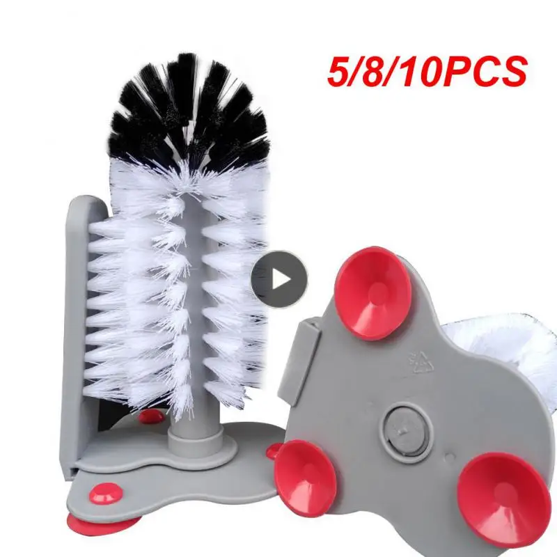 

5/8/10PCS Functional Suction Wall Cleaning Cup Brush Cleaner Gadgets Lazy Bottles Brush Glass Cleaner Thermos Washing Brush