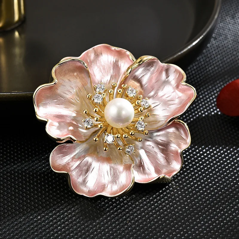 

Camellia Freshwater Pearl Brooch