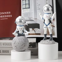 fashion creative astronaut figurines resin spacewoman ornaments modern home living room kids bedroom decor craft gift pen holder