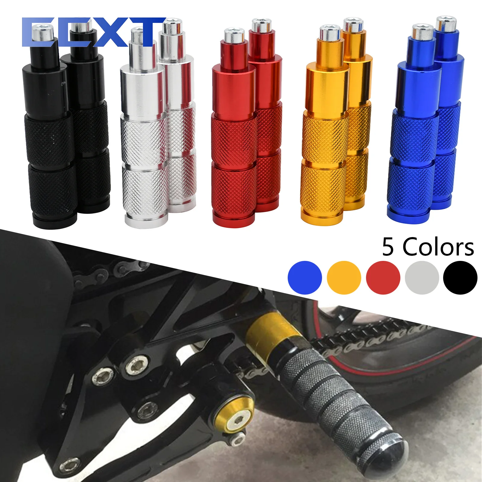 

Motorcycle Bike Scooter Dirt Bike M8 CNC Footrests Foot Pegs Pedals For Kawasaki Honda KTM Yamaha Suzuki Motocross ATV Universal