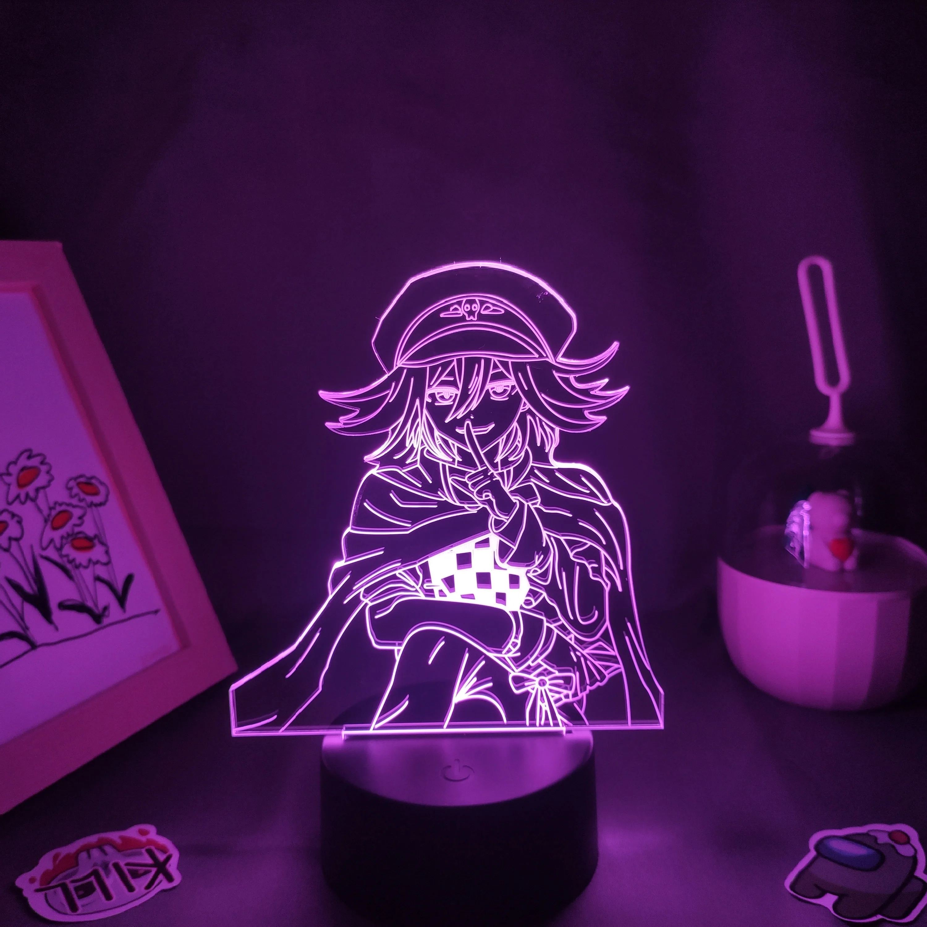 

Kokichi Oma Danganronpa 3D светодиодные ночные светильники в стиле аниме подарки для друзей RGB игра неоновые лампы украшение для спальни прикроватного столика
