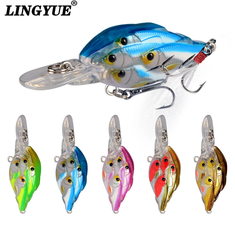 

7 см/6 г рыболовные приманки, 1 шт. жесткие приманки, 5 цветов, высокое качество, кривошипная наживка, искусственные басы, жесткие наживки-вобле...