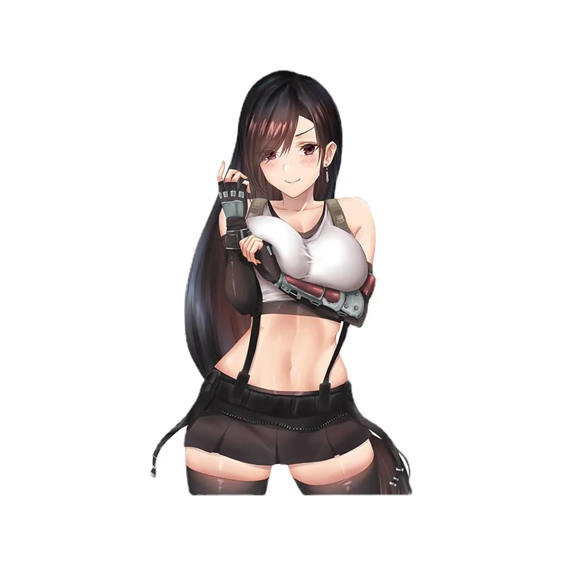 Etie 13 см x 8 см мультфильм Tifa Lockhart финальная фантазия Автомобильная наклейка для окна автомобиля бампер Декор аниме виниловая Водонепроницаемая наклейка