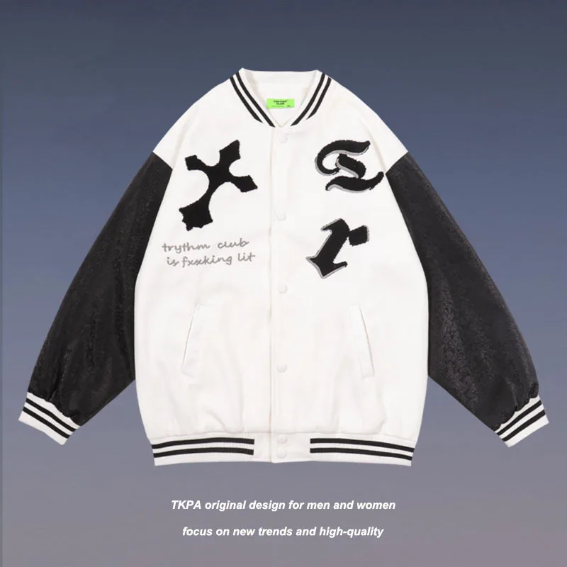 Бейсбольные куртки в стиле хип-хоп Мужская Уличная одежда ретро с надписью и