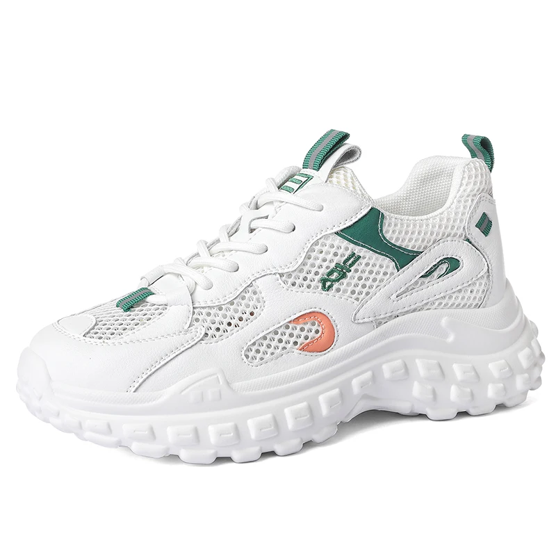 Autuspin 5cm Chunky Wedges Women Shoes Outdoor Retro Platform Vulcanized Sneakers Students Four Season Genuine Leather Sneaker