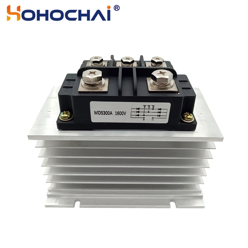 com o Dissipador de Calor de Alumínio Mds300a 1600v Fase Diodo Ponte Retificador Gerador Conjunto Parte Mds300a16