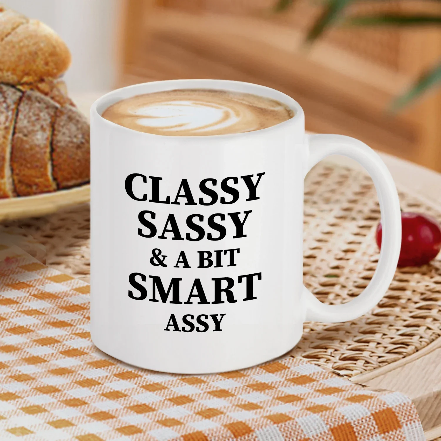 Funny Gift Mug Classy Sassy and A Bit Smart Assy Coffee Mugs Christmas Gifts White for Friend Coworker Sister