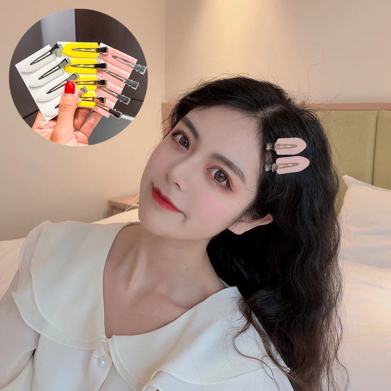 

4Pcs/Set Women GirlsSeamless Hair Clips Fix Fringe Hairpins Hairdressing Makeup Clamps Headwear Hair Accessories Barrette
