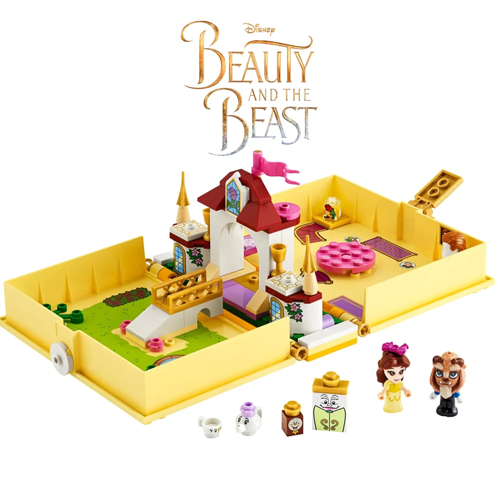 

FIT 43177 Disney Belle Beauty and The Beast Story Book Building Block Princess Bricks Toy Friends Kid Diy Girl Birthday Gift Set