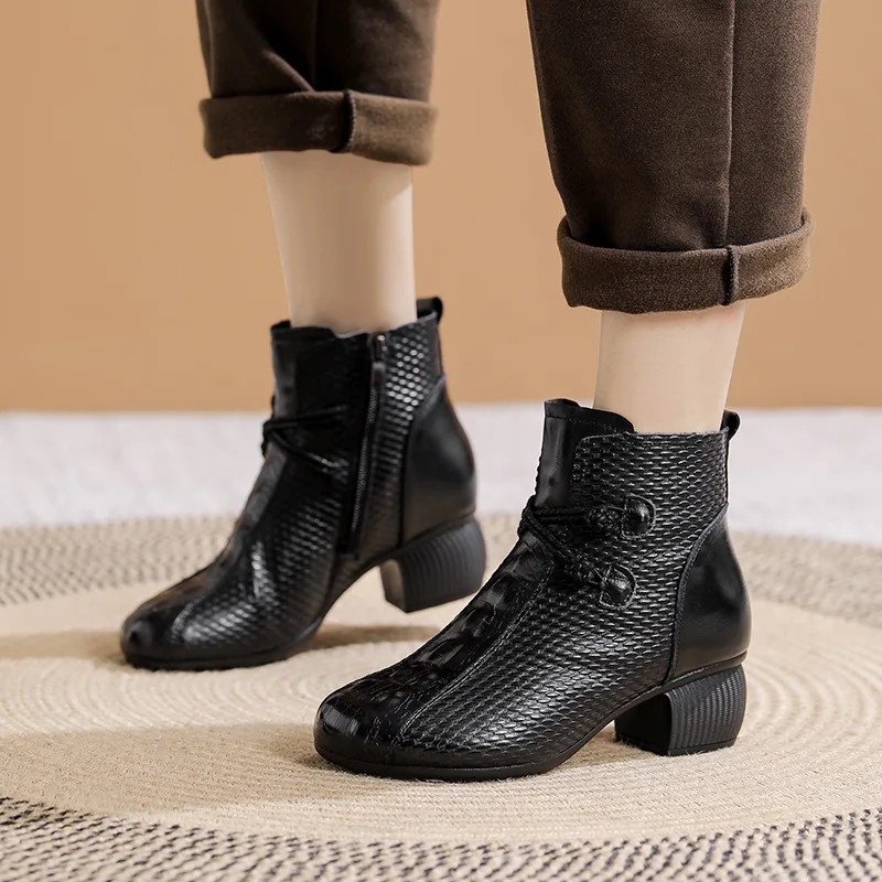 2022 New Fashion Boots for Women Autumn Short Boots Winter Side zip Women's Shoes Retro Casual Flat Ankle Boots Female