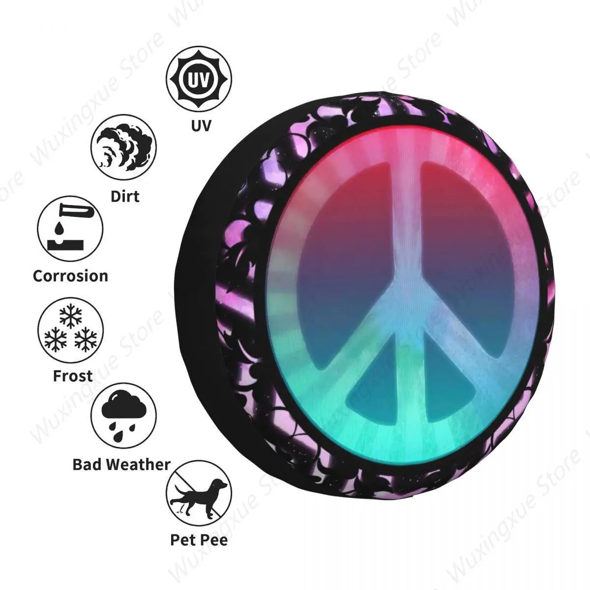 Чехол для шин в стиле хиппи защита колес от атмосферных воздействий