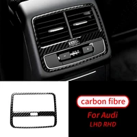 for audi a4 b9 a5 17 19 real carbon fiber car rear air condition decoration air outlet panel cover trim interior auto accessorie