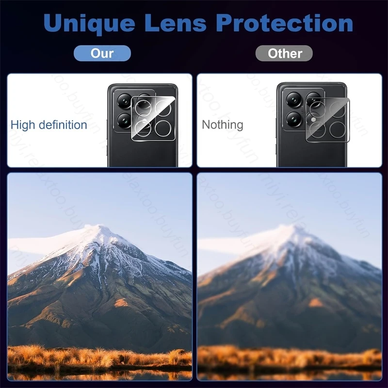 3 шт. Прозрачный 3D защитный чехол для камеры Xiaomi 14 T Pro 5G HD Задняя крышка объектива