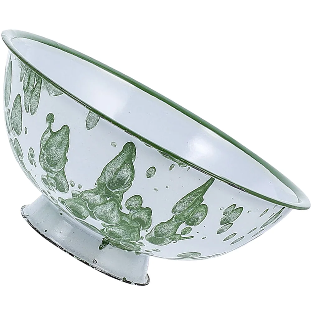 

Enamel Bowl Retro Enamel Bowl Old-fashioned Enamel Bowl Deepen Enamel Salad Container